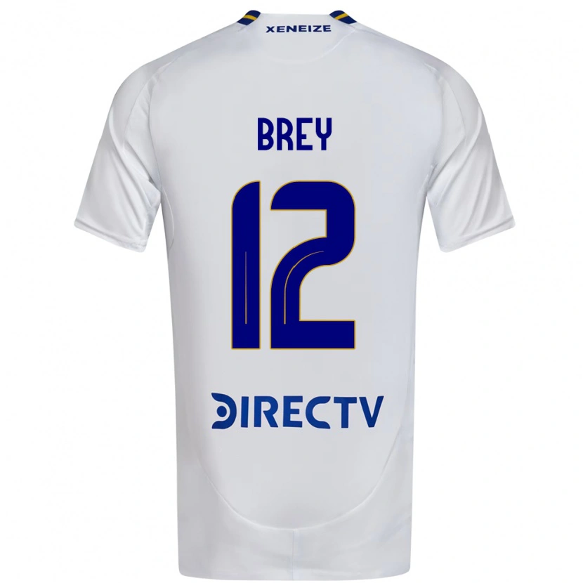 Danxen Homme Maillot Leandro Brey #12 Blanc Bleu Tenues Extérieur 2025/26 T-Shirt