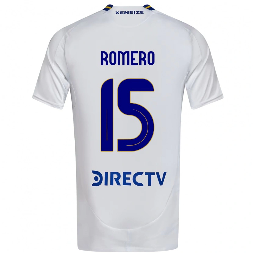 Danxen Homme Maillot Alejo Romero #15 Blanc Bleu Tenues Extérieur 2025/26 T-Shirt