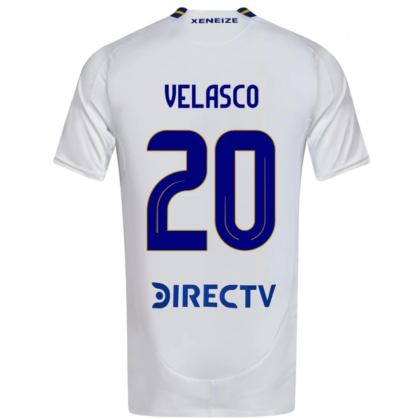 Danxen Homme Maillot Alan Velasco #20 Blanc Bleu Tenues Extérieur 2025/26 T-Shirt