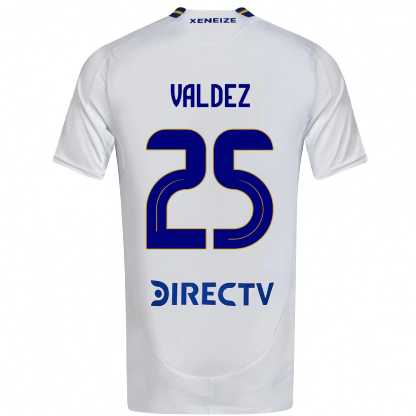 Danxen Homme Maillot Bruno Valdez #25 Blanc Bleu Tenues Extérieur 2025/26 T-Shirt