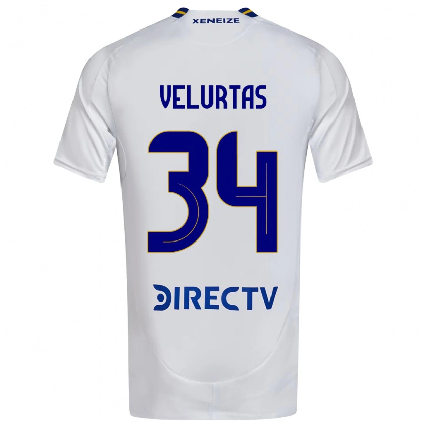 Danxen Homme Maillot Pedro Velurtas #34 Blanc Bleu Tenues Extérieur 2025/26 T-Shirt