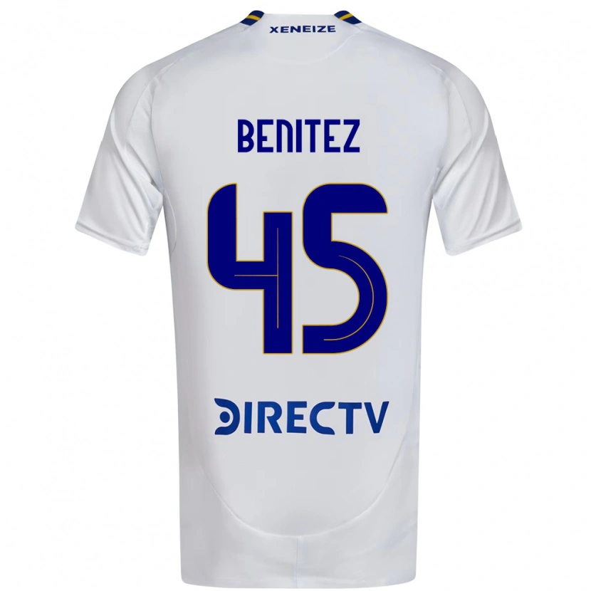 Danxen Homme Maillot Mauricio Benitez #45 Blanc Bleu Tenues Extérieur 2025/26 T-Shirt