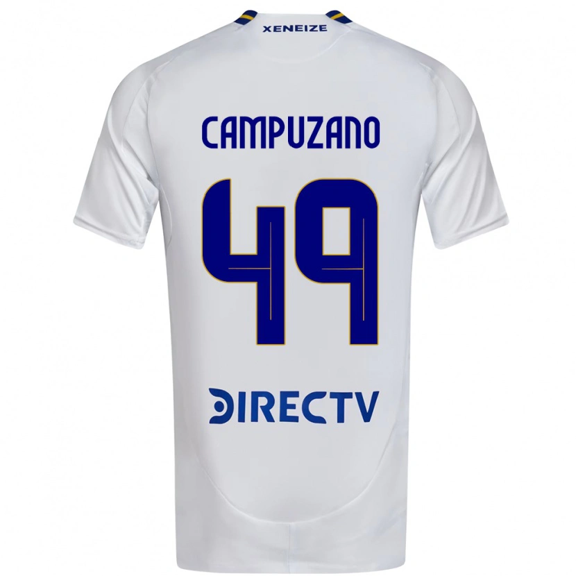 Danxen Homme Maillot Jorman Campuzano #49 Blanc Bleu Tenues Extérieur 2025/26 T-Shirt