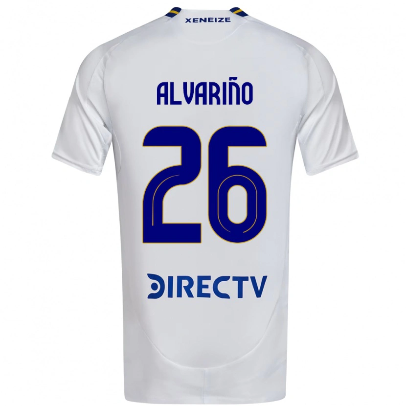 Danxen Homme Maillot Alexis Alvariño #26 Blanc Bleu Tenues Extérieur 2025/26 T-Shirt