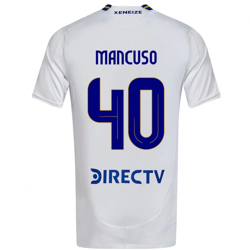 Danxen Homme Maillot Eros Mancuso #40 Blanc Bleu Tenues Extérieur 2025/26 T-Shirt