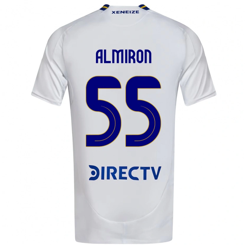 Danxen Homme Maillot Ezequiel Almiron #55 Blanc Bleu Tenues Extérieur 2025/26 T-Shirt