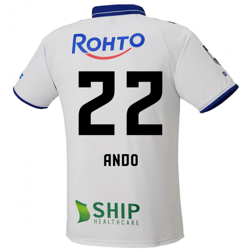 Danxen Homme Maillot Rikuto Ando #22 Blanc Bleu Noir Tenues Extérieur 2025/26 T-Shirt