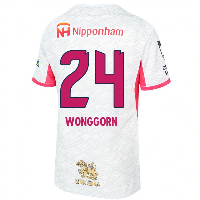 Danxen Homme Maillot Jaroensak Wonggorn #24 Rose Sakura Blanc Tenues Extérieur 2025/26 T-Shirt