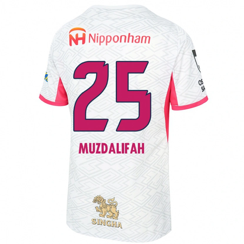 Danxen Homme Maillot Zahra Muzdalifah #25 Blanc Rose Sakura Tenues Extérieur 2025/26 T-Shirt