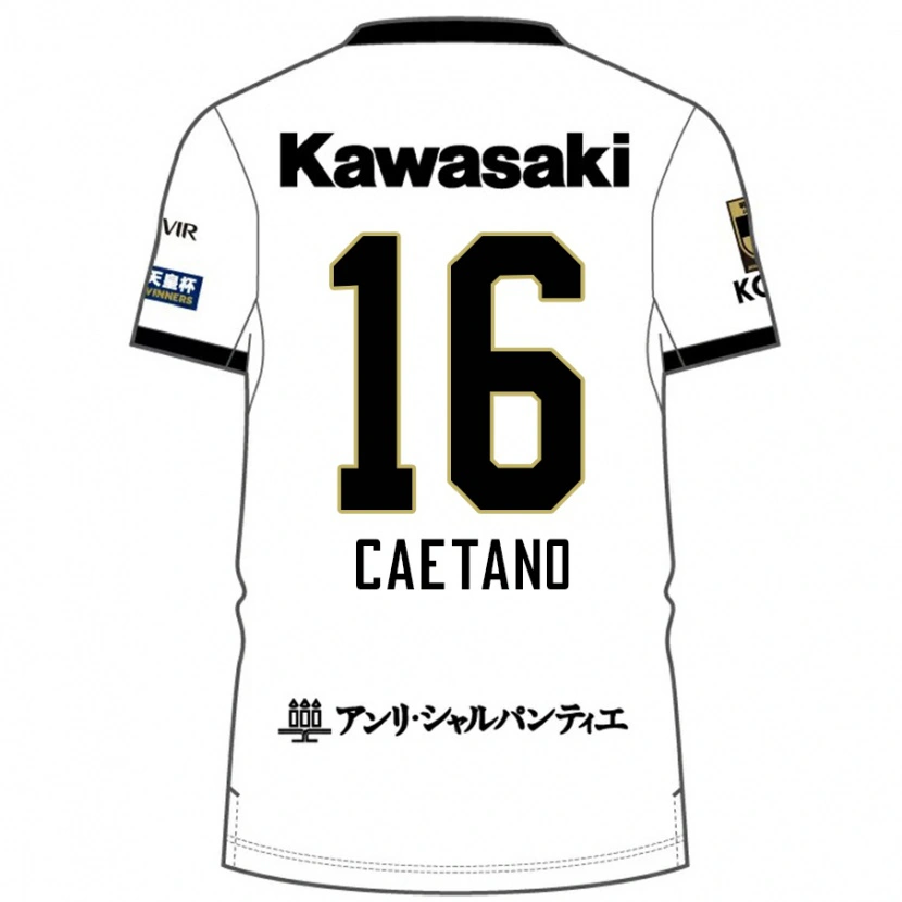Danxen Homme Maillot Caetano #16 Blanc Noir Tenues Extérieur 2025/26 T-Shirt