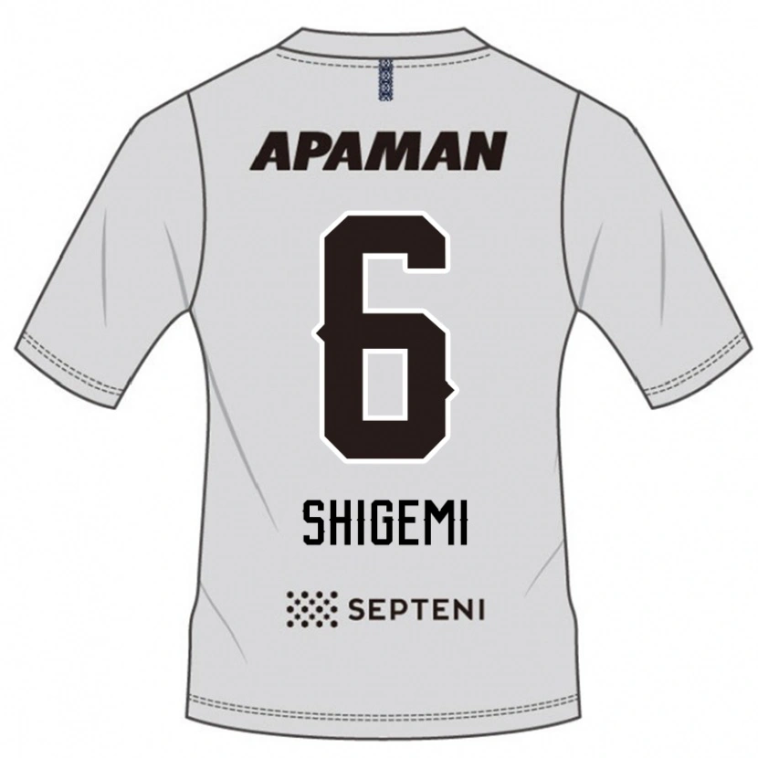Danxen Homme Maillot Masato Shigemi #6 Gris Clair Tenues Extérieur 2025/26 T-Shirt