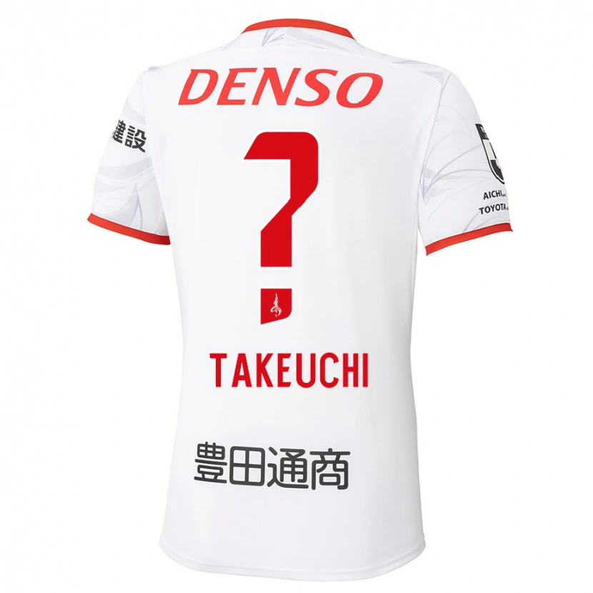 Danxen Homme Maillot Yuzo Takeuchi #0 Blanc Rouge Tenues Extérieur 2025/26 T-Shirt