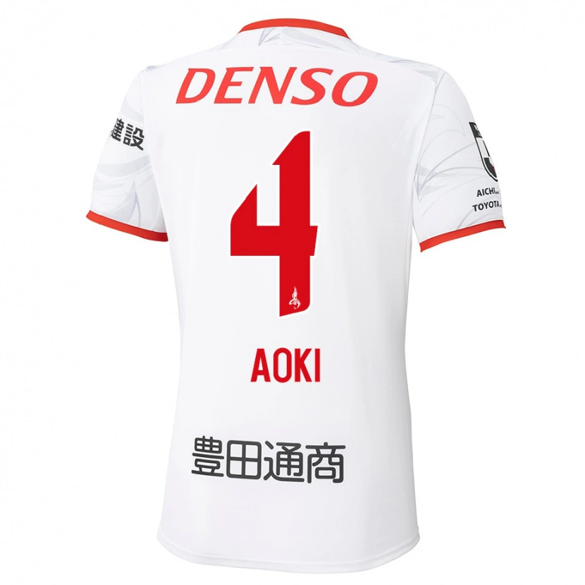 Danxen Homme Maillot Masamune Aoki #4 Rouge Jaune Tenues Extérieur 2025/26 T-Shirt