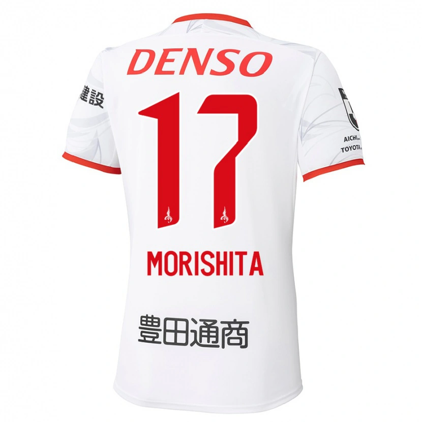 Danxen Homme Maillot Ryoya Morishita #17 Blanc Rouge Tenues Extérieur 2025/26 T-Shirt