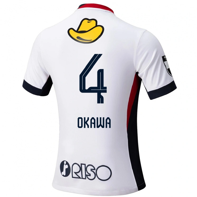 Danxen Homme Maillot Yugo Okawa #4 Blanc Noir Tenues Extérieur 2025/26 T-Shirt