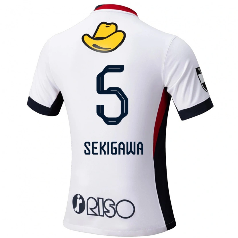 Danxen Homme Maillot Ikuma Sekigawa #5 Blanc Noir Tenues Extérieur 2025/26 T-Shirt