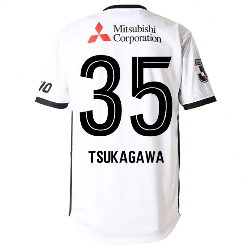 Danxen Homme Maillot Koki Tsukagawa #35 Blanc Noir Tenues Extérieur 2025/26 T-Shirt
