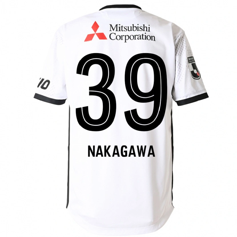 Danxen Homme Maillot Teruhito Nakagawa #39 Blanc Noir Tenues Extérieur 2025/26 T-Shirt