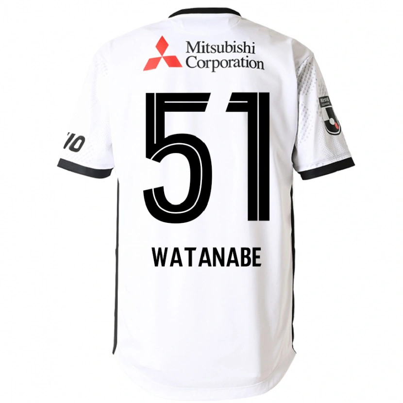 Danxen Homme Maillot Matthew Watanabe #51 Blanc Noir Tenues Extérieur 2025/26 T-Shirt
