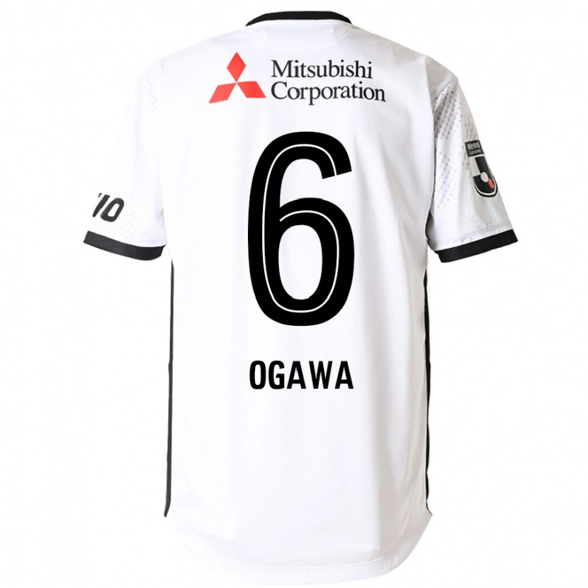 Danxen Homme Maillot Ryoya Ogawa #6 Blanc Noir Tenues Extérieur 2025/26 T-Shirt