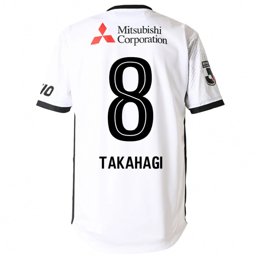Danxen Homme Maillot Yojiro Takahagi #8 Blanc Noir Tenues Extérieur 2025/26 T-Shirt