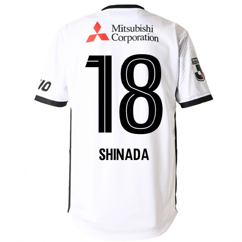 Danxen Homme Maillot Manato Shinada #18 Blanc Noir Tenues Extérieur 2025/26 T-Shirt