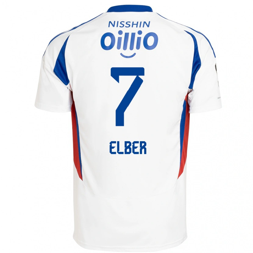 Danxen Homme Maillot Élber #7 Blanc Bleu Royal Tenues Extérieur 2025/26 T-Shirt