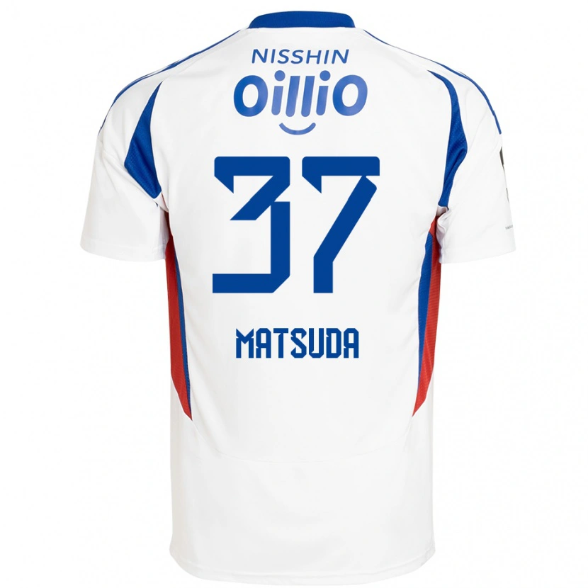 Danxen Homme Maillot Eitaro Matsuda #37 Blanc Bleu Royal Tenues Extérieur 2025/26 T-Shirt