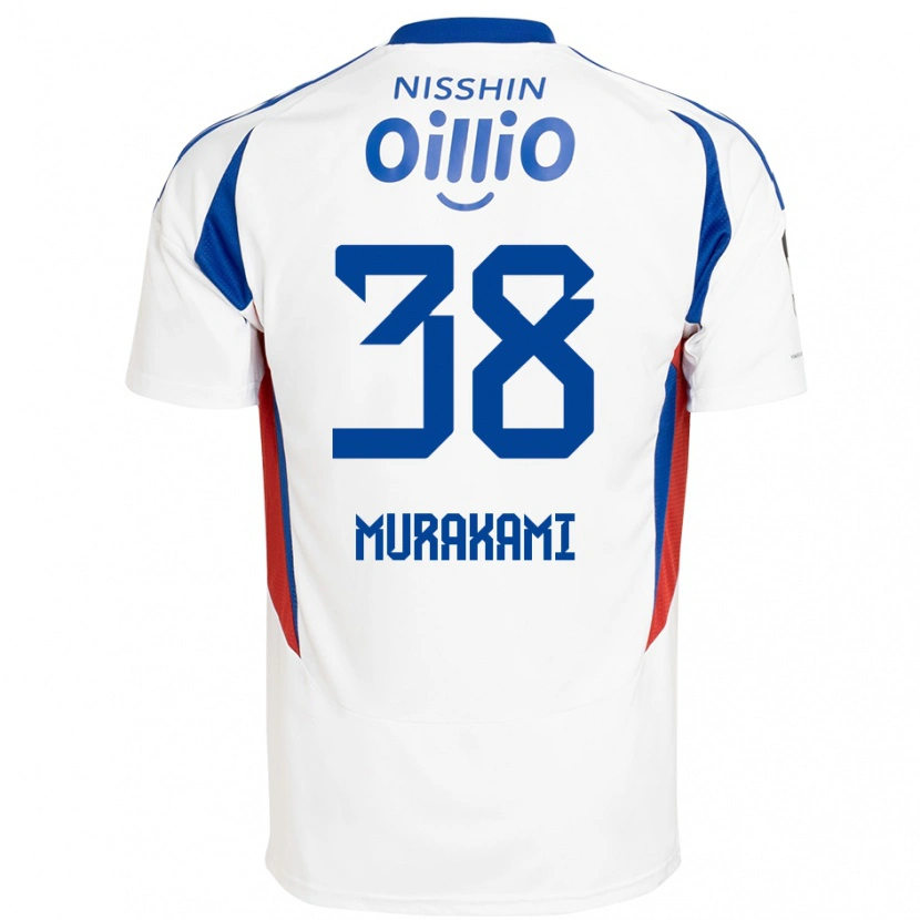 Danxen Homme Maillot Yuhi Murakami #38 Blanc Bleu Royal Tenues Extérieur 2025/26 T-Shirt