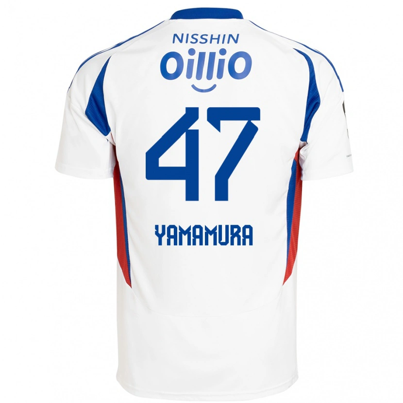 Danxen Homme Maillot Kazuya Yamamura #47 Blanc Bleu Royal Tenues Extérieur 2025/26 T-Shirt