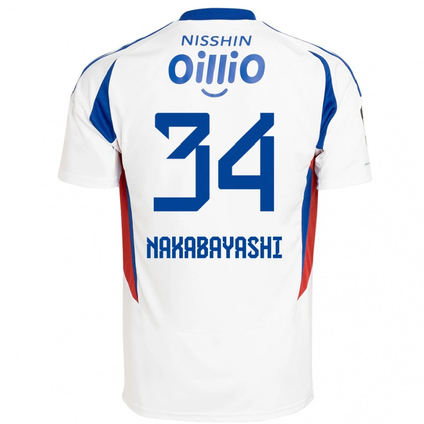 Danxen Homme Maillot Hirotsugu Nakabayashi #34 Blanc Bleu Royal Tenues Extérieur 2025/26 T-Shirt