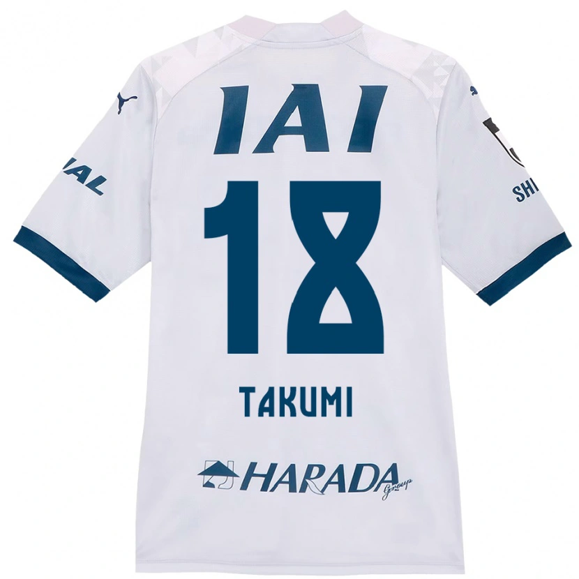 Danxen Homme Maillot Takumi Kato #18 Blanc Bleu Royal Tenues Extérieur 2025/26 T-Shirt