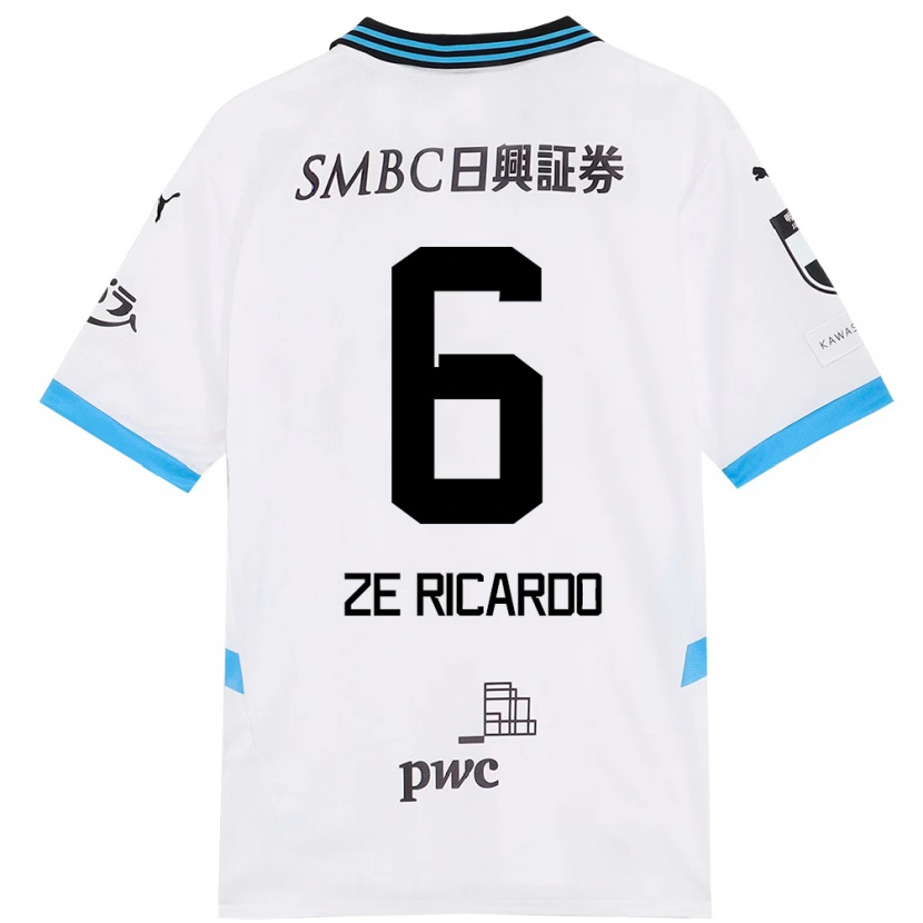 Danxen Homme Maillot Zé Ricardo #6 Blanc Bleu Ciel Tenues Extérieur 2025/26 T-Shirt