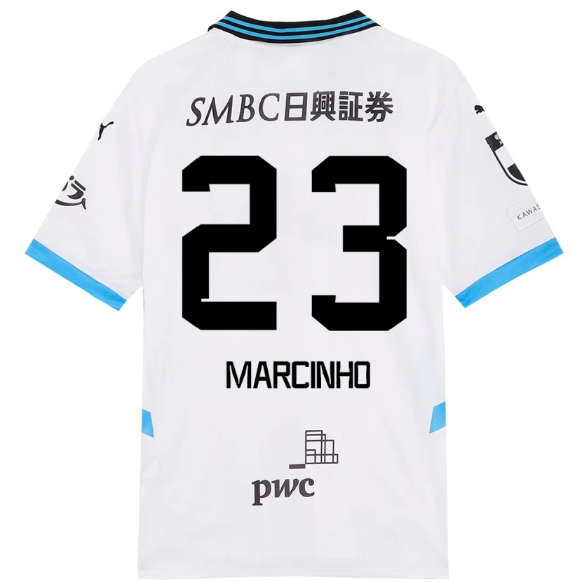 Danxen Homme Maillot Marcinho #23 Blanc Bleu Ciel Tenues Extérieur 2025/26 T-Shirt