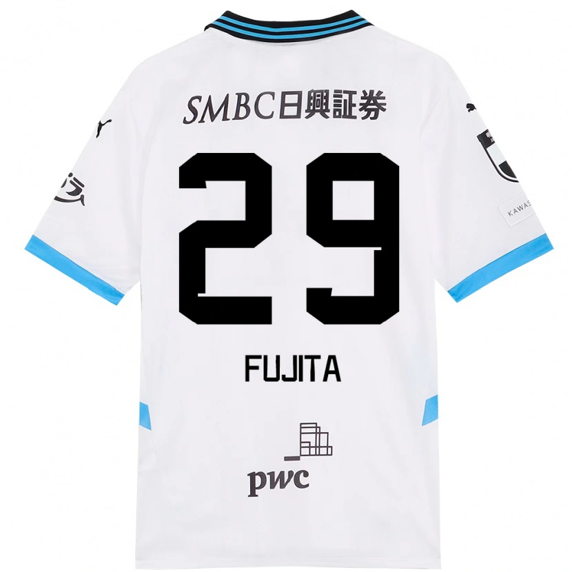 Danxen Homme Maillot Asuto Fujita #29 Blanc Bleu Ciel Tenues Extérieur 2025/26 T-Shirt