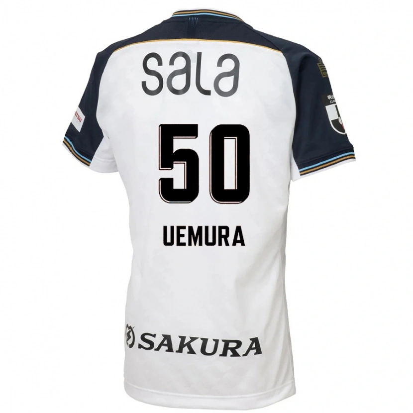 Danxen Homme Maillot Hiroto Uemura #50 Blanc Noir Tenues Extérieur 2025/26 T-Shirt