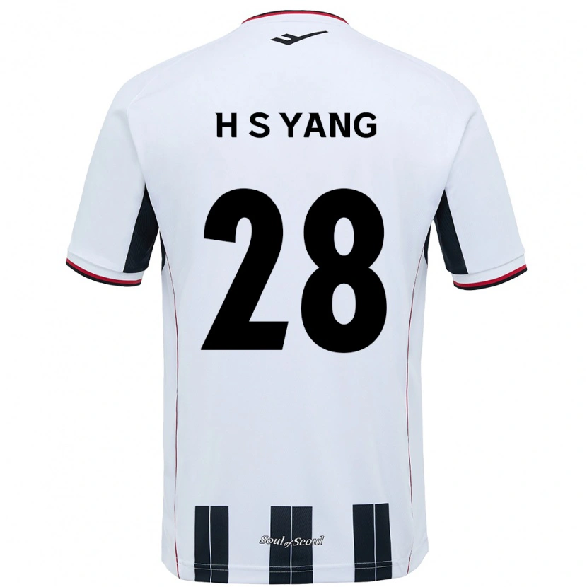 Danxen Homme Maillot Seung-Hyeon Yang #28 Blanc Noir Tenues Extérieur 2025/26 T-Shirt