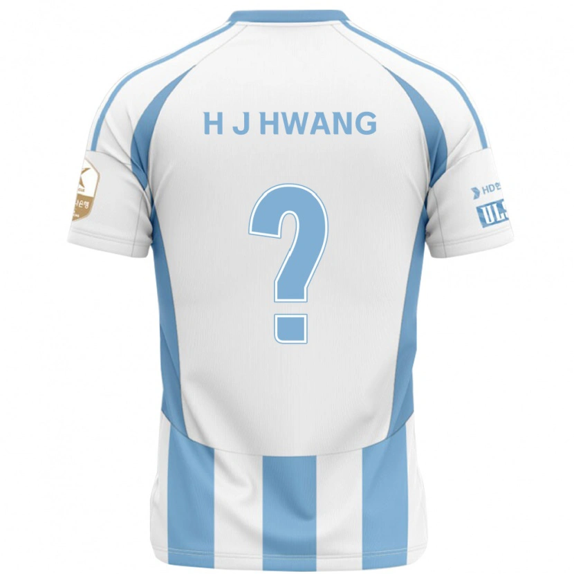 Danxen Homme Maillot Jeong-Ho Hwang #0 Blanc Bleu Ciel Tenues Extérieur 2025/26 T-Shirt