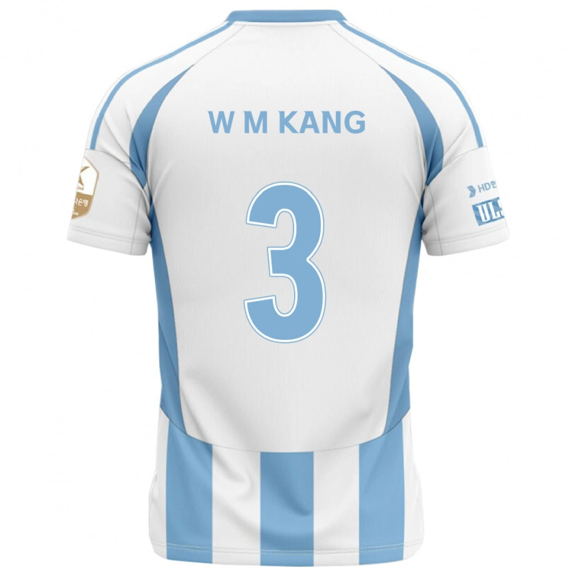 Danxen Homme Maillot Min-Woo Kang #3 Blanc Bleu Ciel Tenues Extérieur 2025/26 T-Shirt