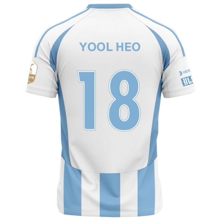 Danxen Homme Maillot Yool Heo #18 Blanc Bleu Ciel Tenues Extérieur 2025/26 T-Shirt