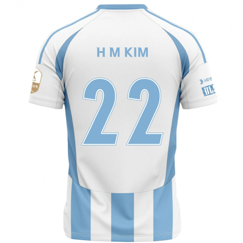 Danxen Homme Maillot Min-Hyuk Kim #22 Blanc Bleu Ciel Tenues Extérieur 2025/26 T-Shirt