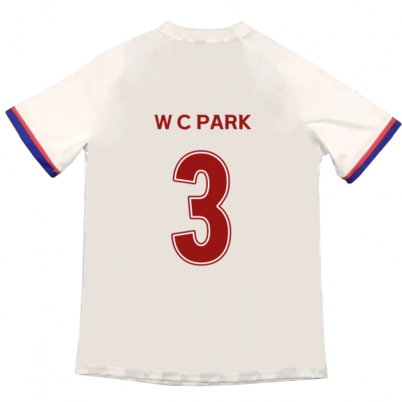 Danxen Homme Maillot Cheol-Woo Park #3 Blanc Cassé Rouge Tenues Extérieur 2025/26 T-Shirt