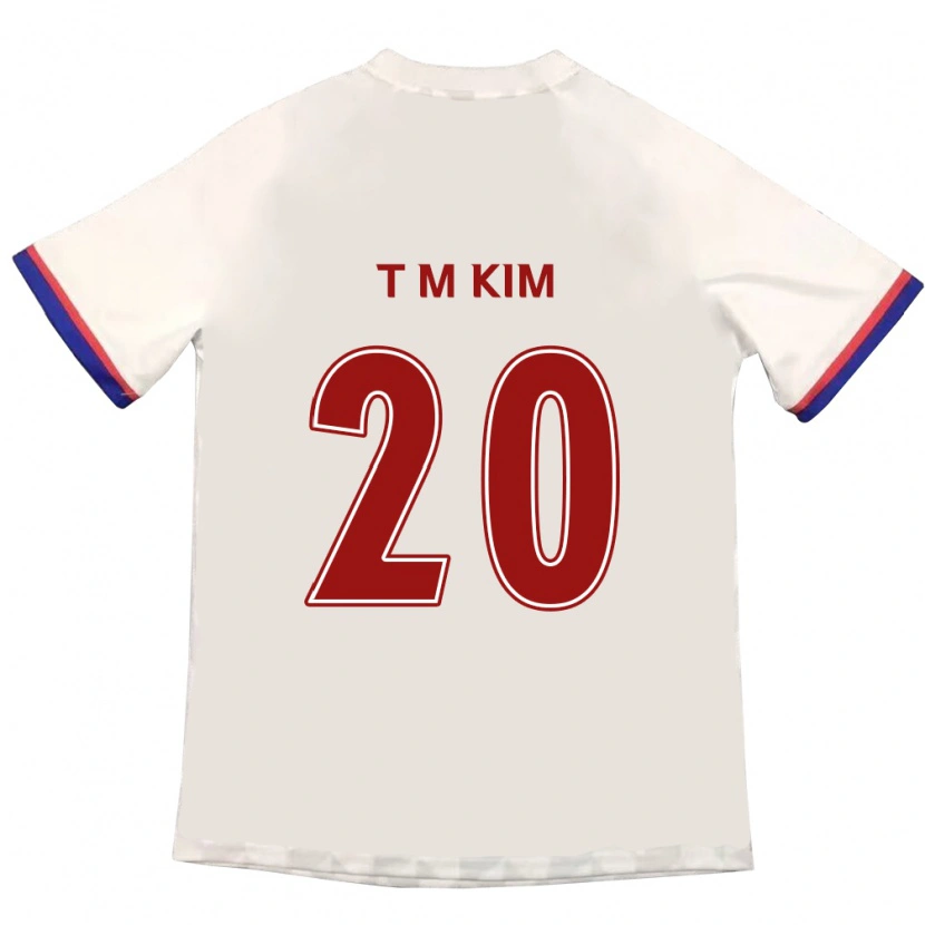 Danxen Homme Maillot Tae-Min Kim #20 Blanc Cassé Rouge Tenues Extérieur 2025/26 T-Shirt