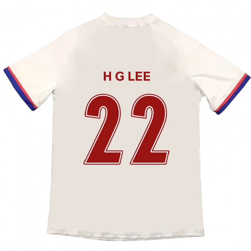Danxen Homme Maillot Gwang-Hyeok Lee #22 Blanc Cassé Rouge Tenues Extérieur 2025/26 T-Shirt