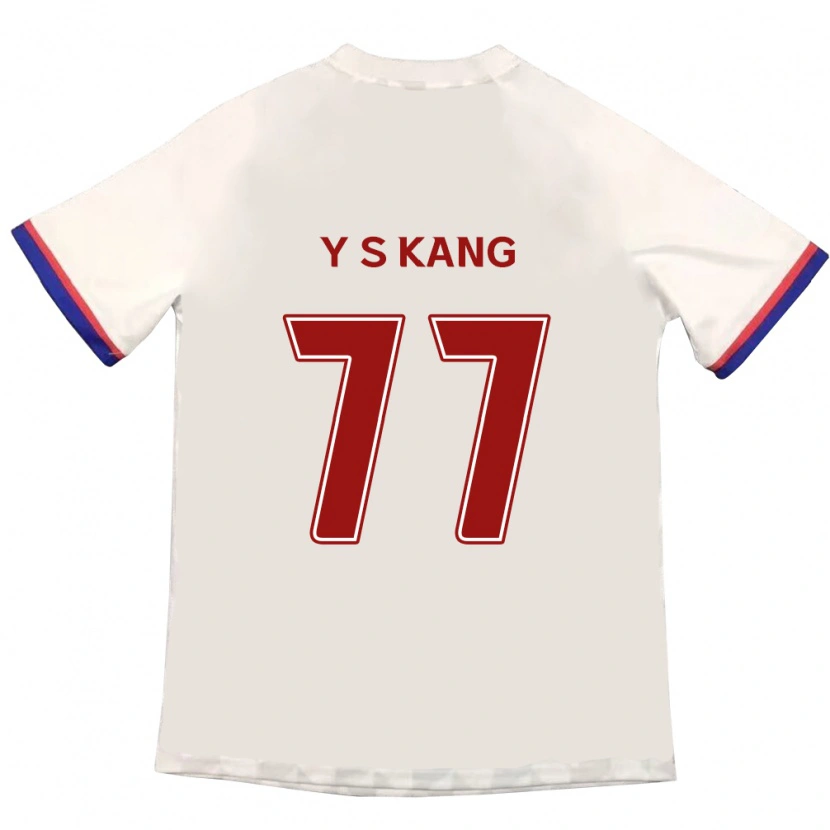 Danxen Homme Maillot Sang-Yun Kang #77 Blanc Cassé Rouge Tenues Extérieur 2025/26 T-Shirt