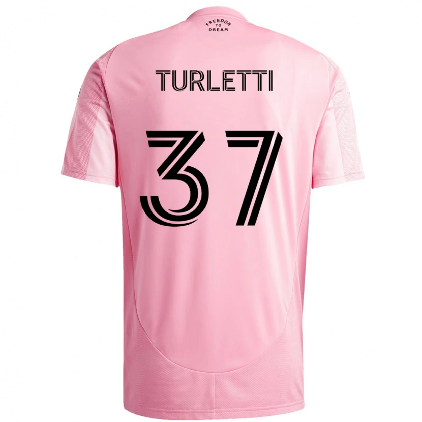 Danxen Femme Maillot Mateo Turletti #37 Noir Rose Tenues Domicile 2025/26 T-Shirt