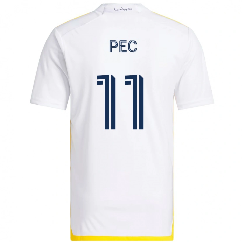Danxen Femme Maillot Gabriel Pec #11 Blanc Jaune Tenues Domicile 2025/26 T-Shirt