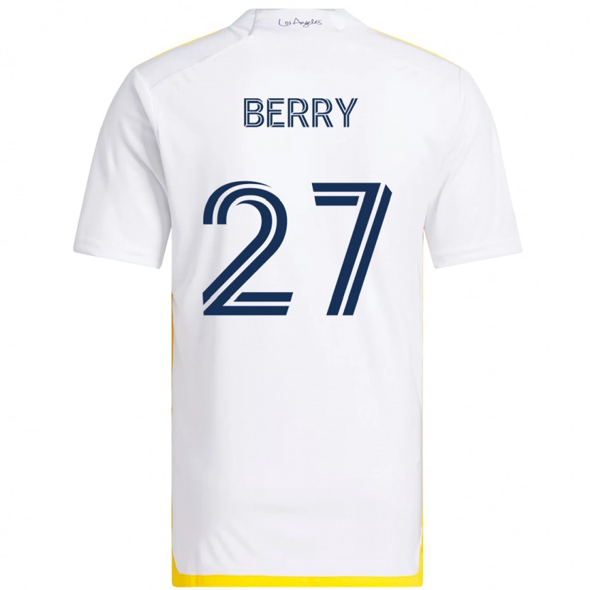 Danxen Femme Maillot Miguel Berry #27 Blanc Jaune Tenues Domicile 2025/26 T-Shirt