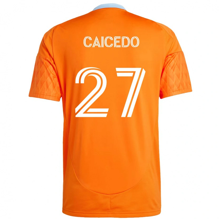 Danxen Femme Maillot Luis Caicedo #27 Violet Orange Tenues Domicile 2025/26 T-Shirt