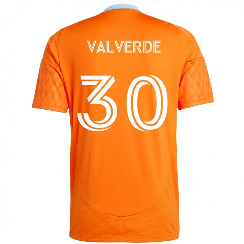 Danxen Femme Maillot Jefferson Valverde #30 Violet Orange Tenues Domicile 2025/26 T-Shirt